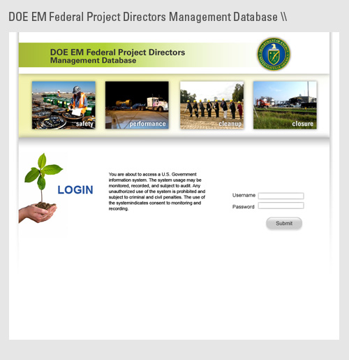 Federal Project Directors Management Database interface