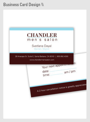 Chandler Men's Salon business cards