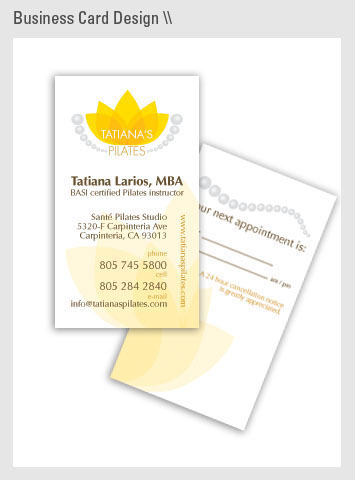 Tatiana's Pilates business cards