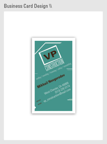 VP Construction business cards